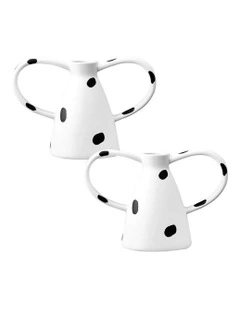 Ornament Vase With Polka Dot 2X 23.5x11cm in Multi