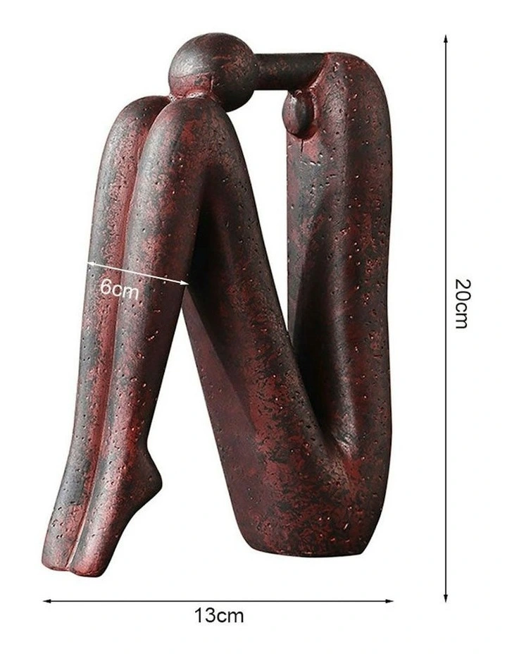 Ornament Modern Stickman Art Sculpture 2X 13x20cm in Brown image 5