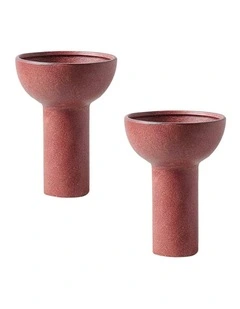 Ornament Minimalist Nordic Versatile Ceramic Vase 2X 15x19.5cm in Brown