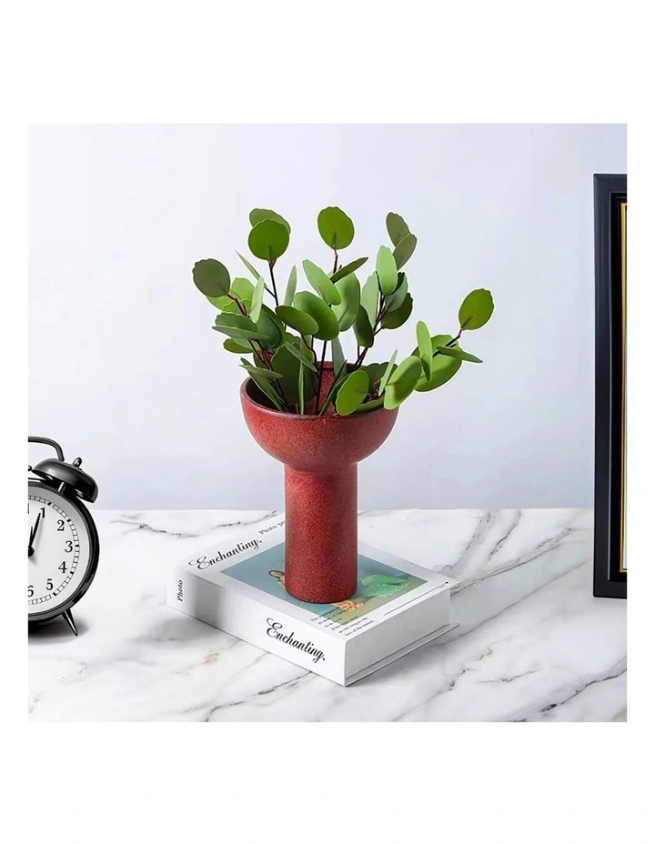 Ornament Minimalist Nordic Versatile Ceramic Vase 2X 15x19.5cm in Brown image 3