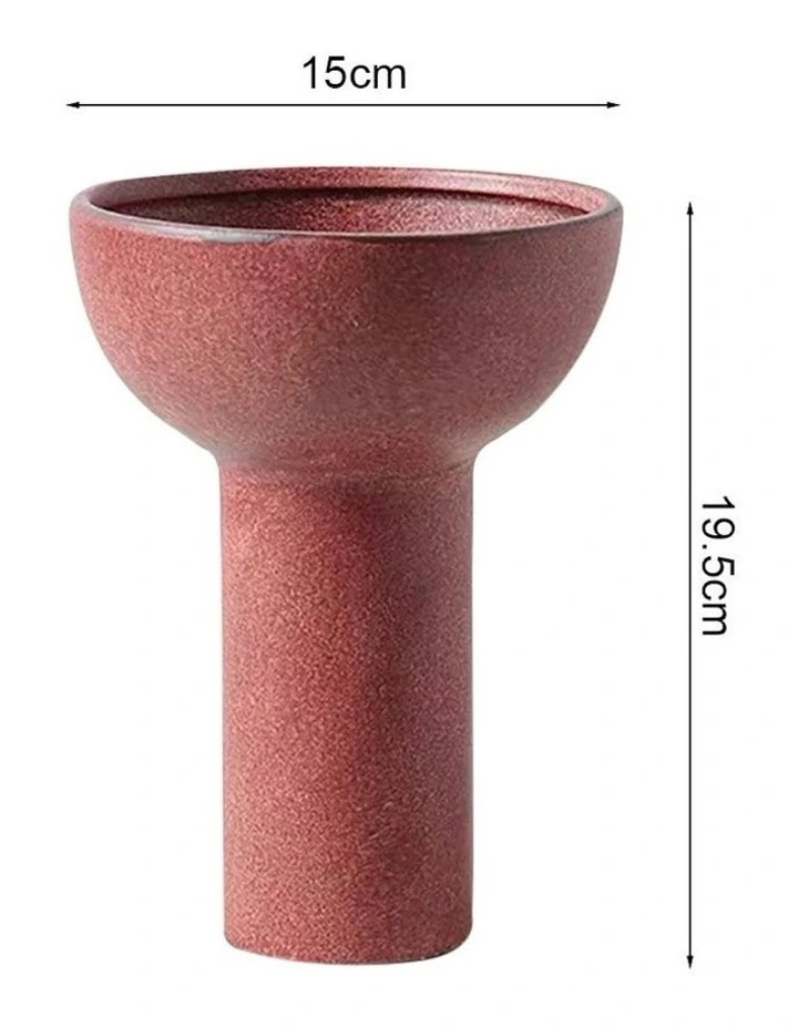 Ornament Minimalist Nordic Versatile Ceramic Vase 2X 15x19.5cm in Brown image 5