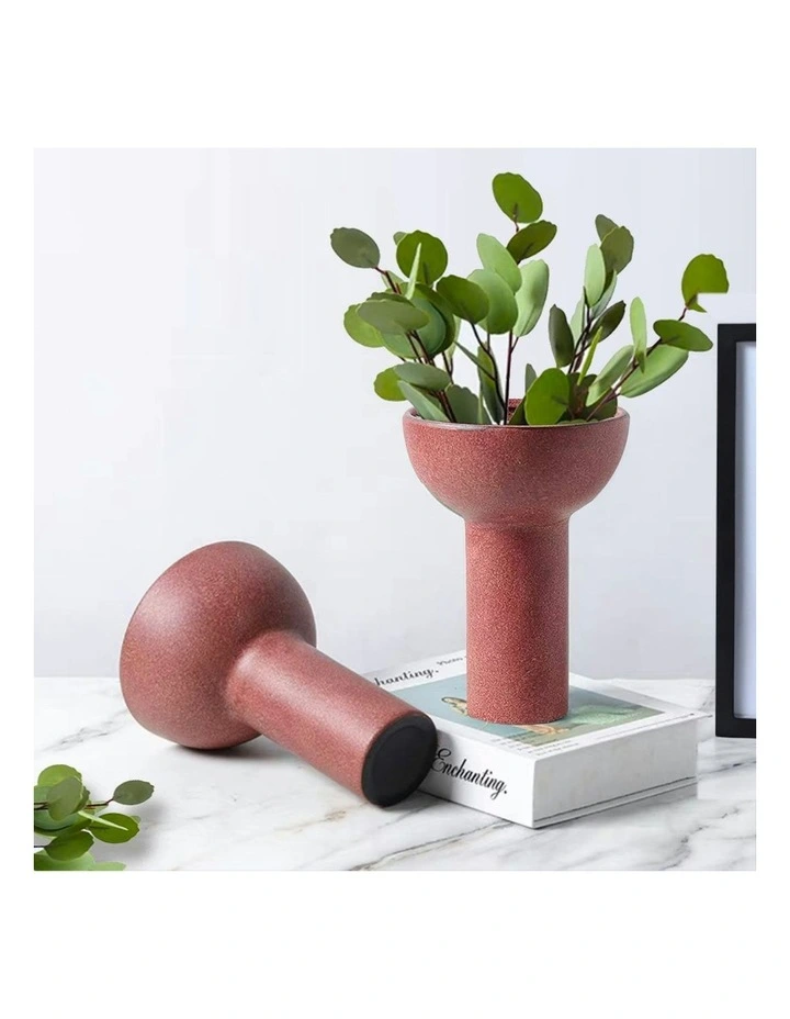 Ornament Minimalist Nordic Versatile Ceramic Vase 2X 15x19.5cm in Brown image 6