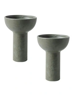 Ornament Minimalist Nordic Ceramic Vase 2X 15x19.5cm in Grey