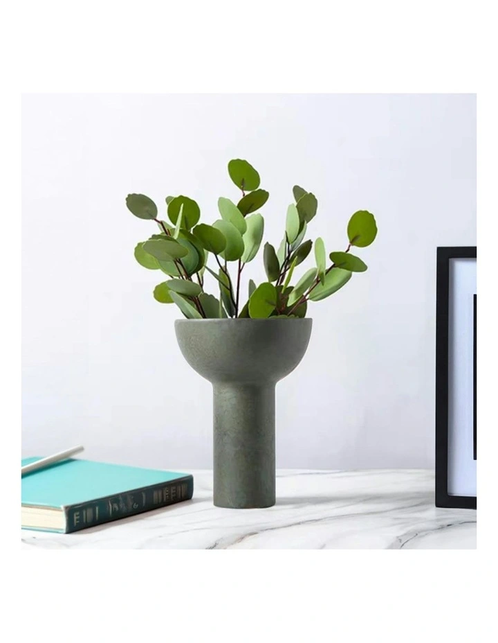 Ornament Minimalist Nordic Ceramic Vase 2X 15x19.5cm in Grey image 2