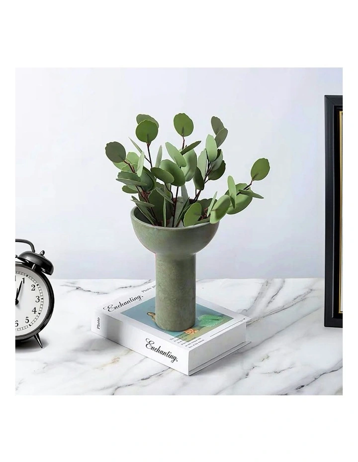 Ornament Minimalist Nordic Ceramic Vase 2X 15x19.5cm in Grey image 3