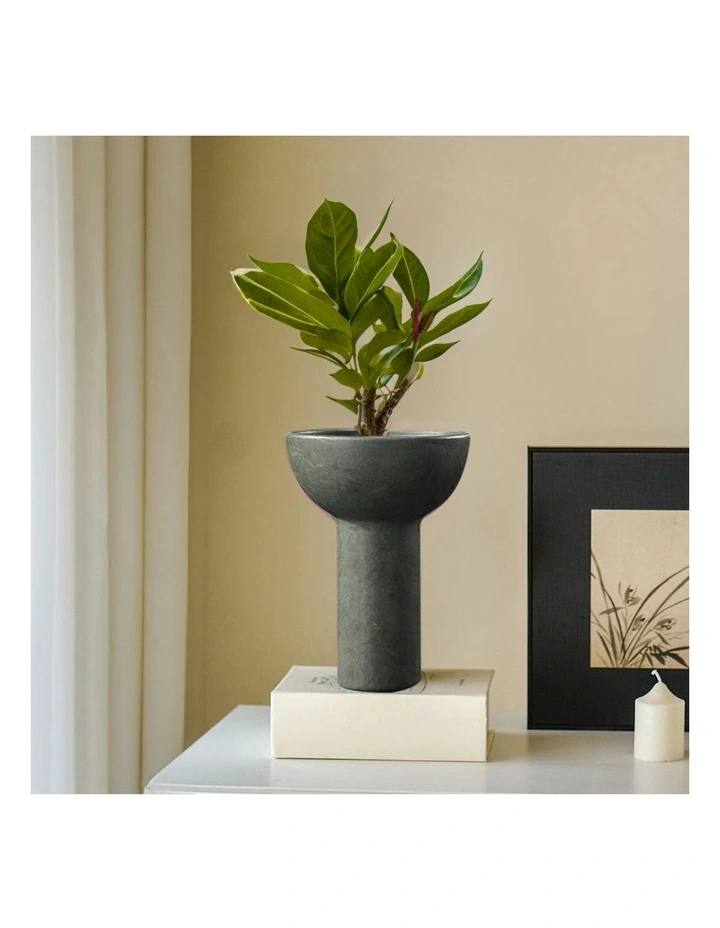 Ornament Minimalist Nordic Ceramic Vase 2X 15x19.5cm in Grey image 4