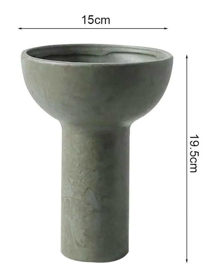 Ornament Minimalist Nordic Ceramic Vase 2X 15x19.5cm in Grey image 5