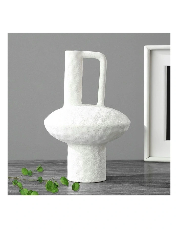 Ornament Contemporary Ceramic Vase 2x 20x30cm in White image 2