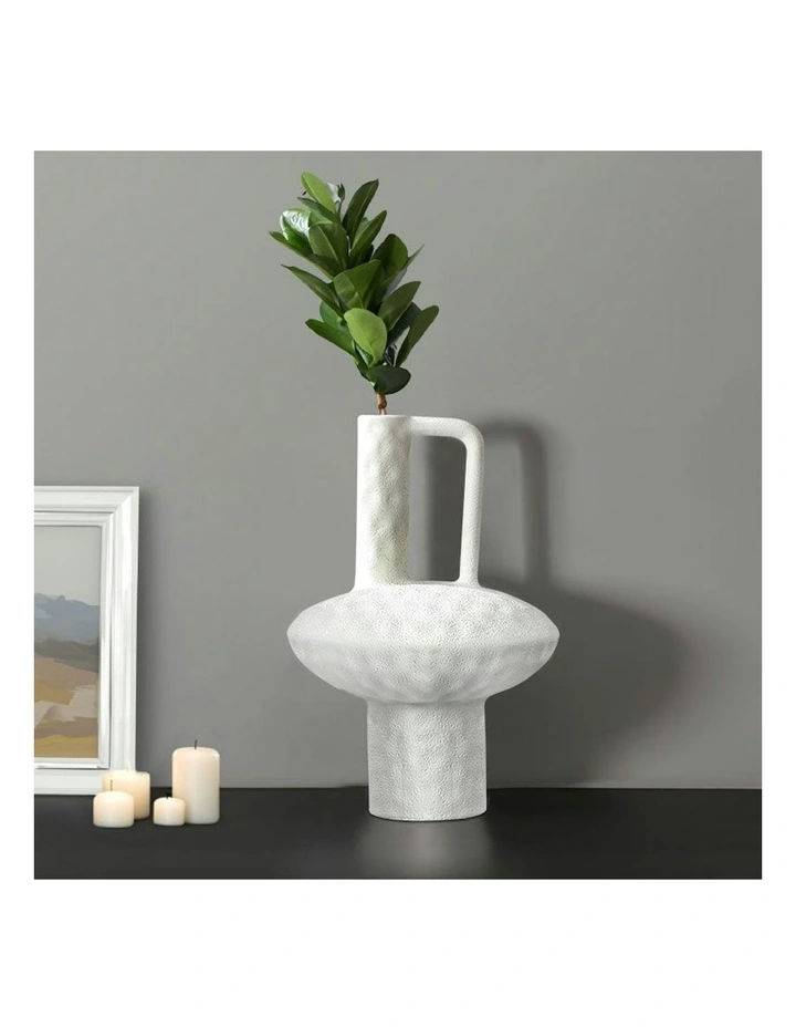 Ornament Contemporary Ceramic Vase 2x 20x30cm in White image 3