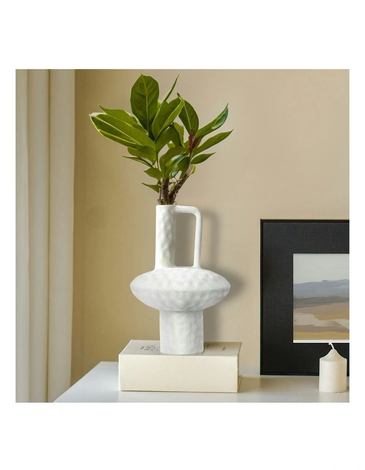 Ornament Contemporary Ceramic Vase 2x 20x30cm in White image 4