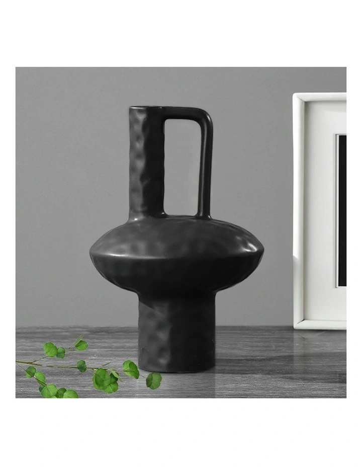 Ornament Contemporary Ceramic Vase 2X 20x30cm in Black image 2
