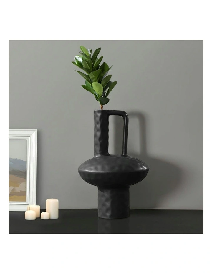 Ornament Contemporary Ceramic Vase 2X 20x30cm in Black image 3