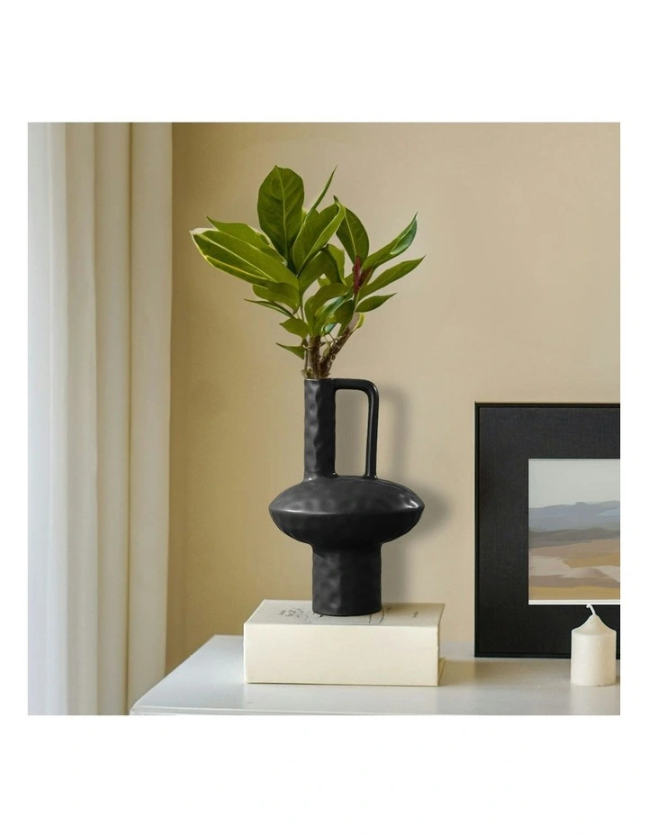 Ornament Contemporary Ceramic Vase 2X 20x30cm in Black image 4