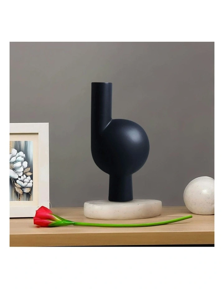 Large Ornament A Modern Abstract Vase 2X 19x37cm in Black image 3