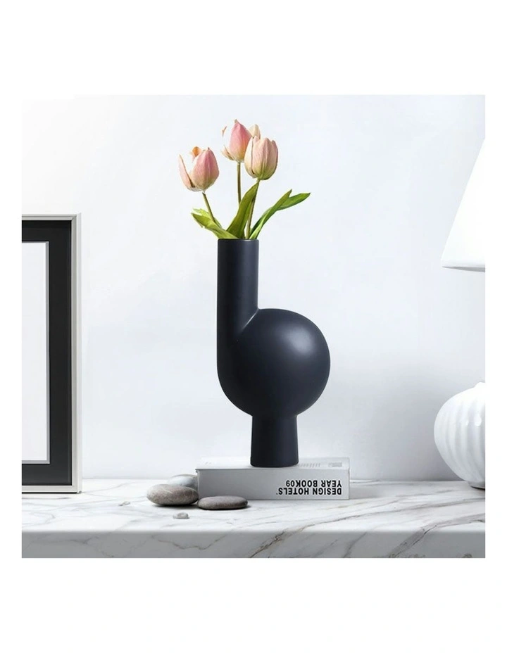 Large Ornament A Modern Abstract Vase 2X 19x37cm in Black image 4