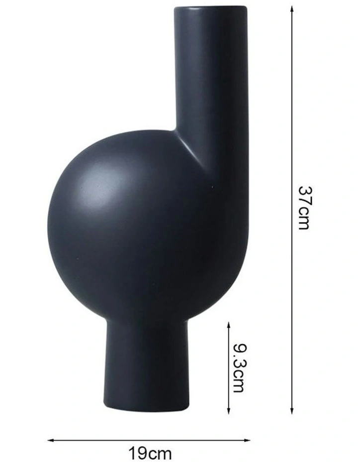 Large Ornament A Modern Abstract Vase 2X 19x37cm in Black image 5