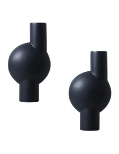 Medium Ornament A Modern Abstract Vase 2x 17x32cm in Black