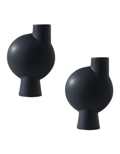 Small Ornament A Modern Abstract Decorative Vase 2X 17.8x26.7cm in Black