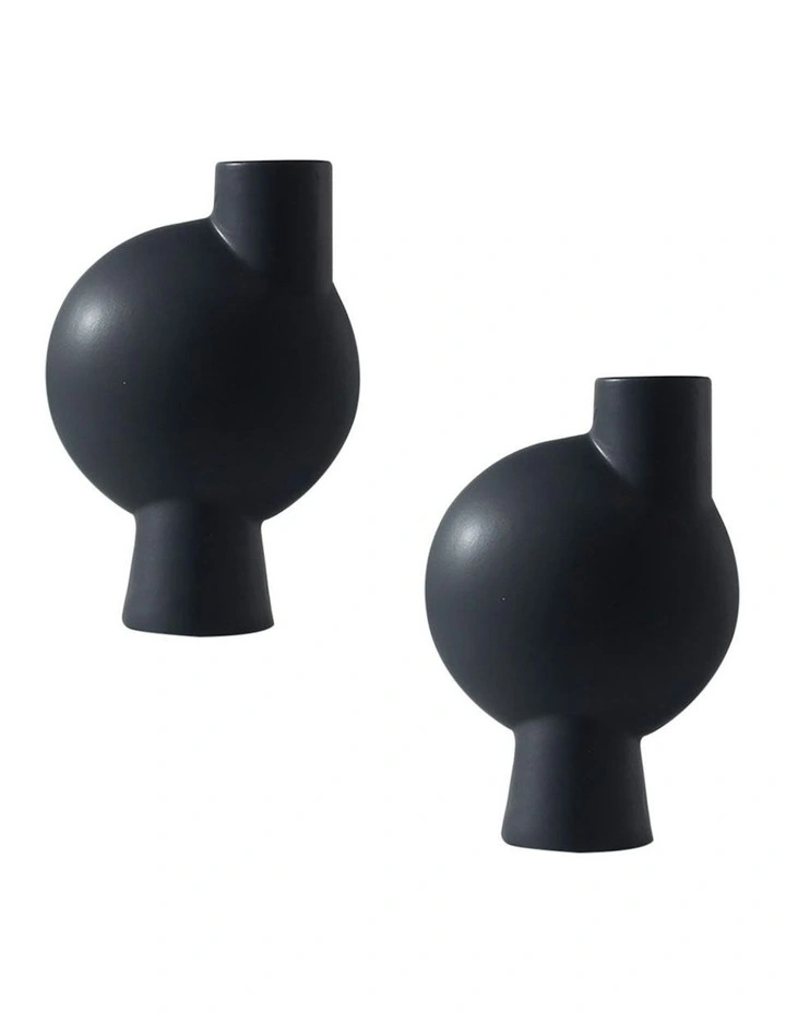 Small Ornament A Modern Abstract Decorative Vase 2X 17.8x26.7cm in Black image 1