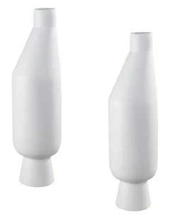 Ornament Minimalist Vases 2X 14x52cm in White