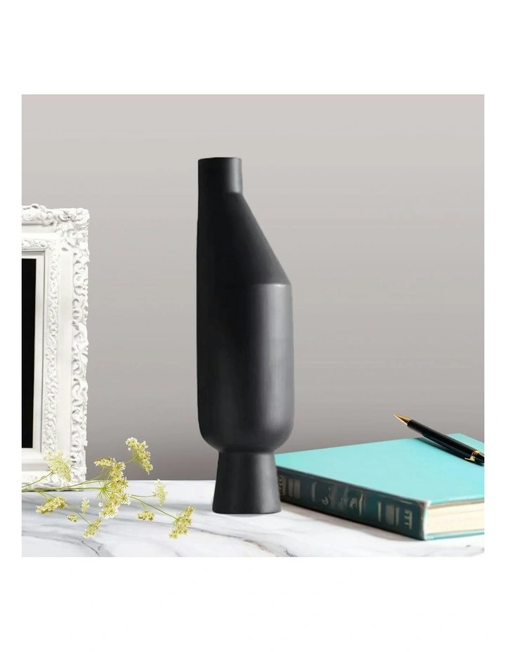 Modern Minimalist Home Decor Ornament Vases 2X 14x52cm in Black image 2