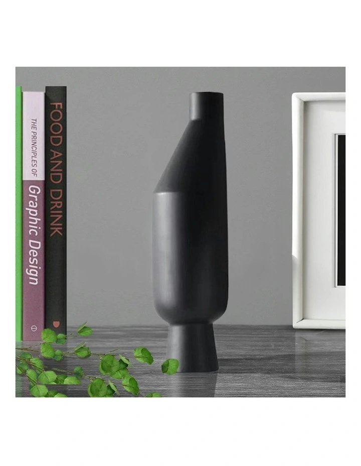 Modern Minimalist Home Decor Ornament Vases 2X 14x52cm in Black image 3