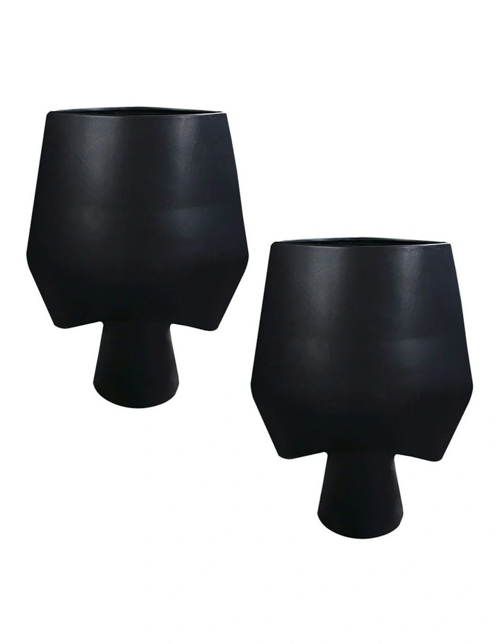 Bodhi House Ceramic Handcrafted Vase 33x43cm 2x in Black image 1