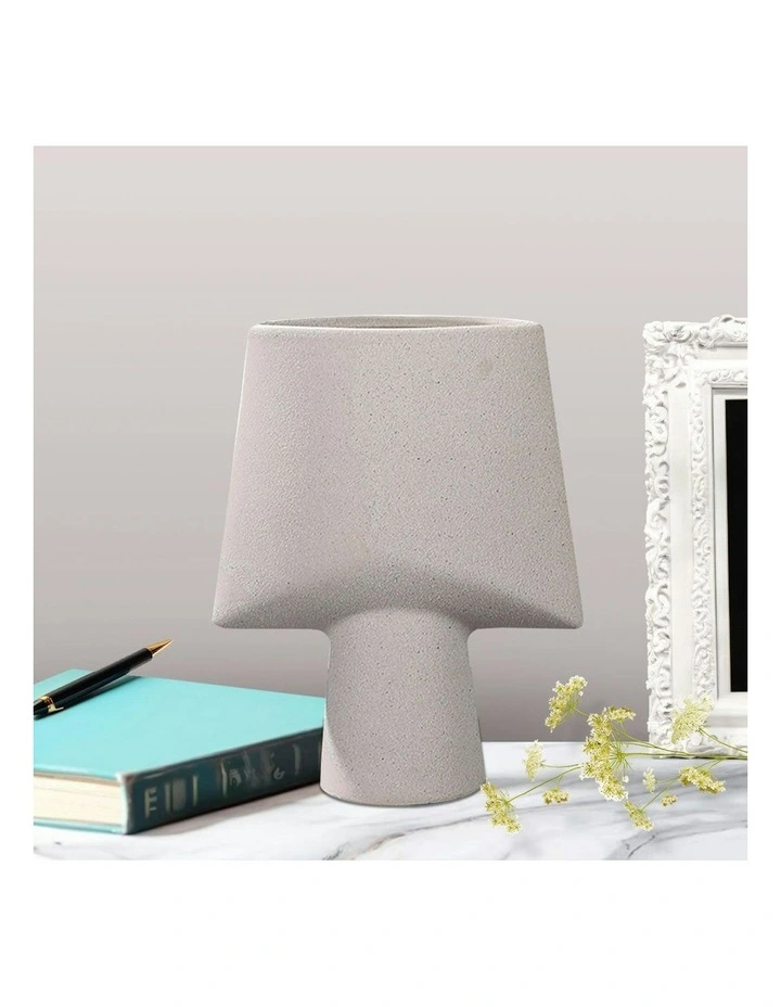 Ornament Geometric Decor Ceramic Vase 2X 21x25.5cm in Grey image 2