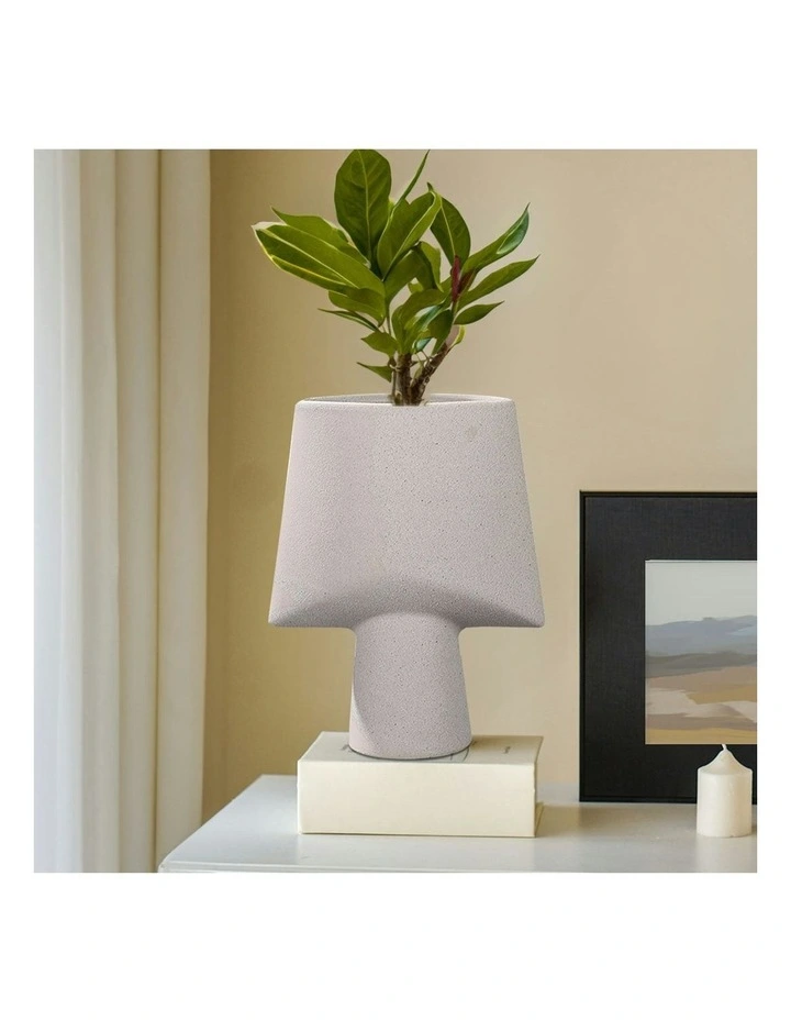 Ornament Geometric Decor Ceramic Vase 2X 21x25.5cm in Grey image 6