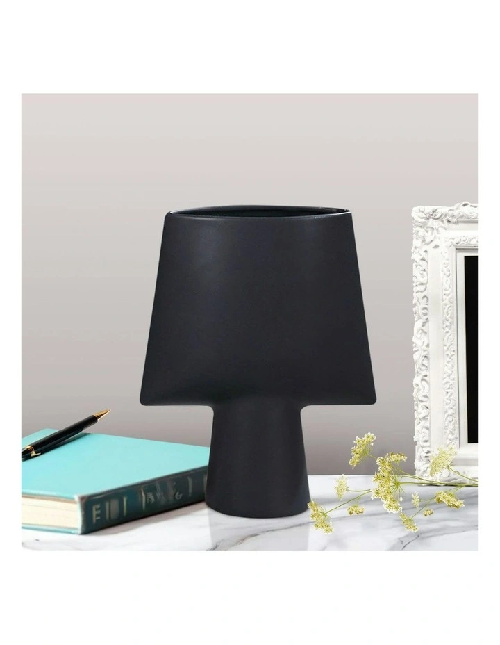 Small Ornament Geometric Decor Ceramic Vase 2X 21x25.5cm in Black image 2