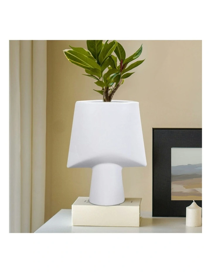 Small Ornament Geometric Decor Ceramic Vase 2X 21x25.5cm in White image 6