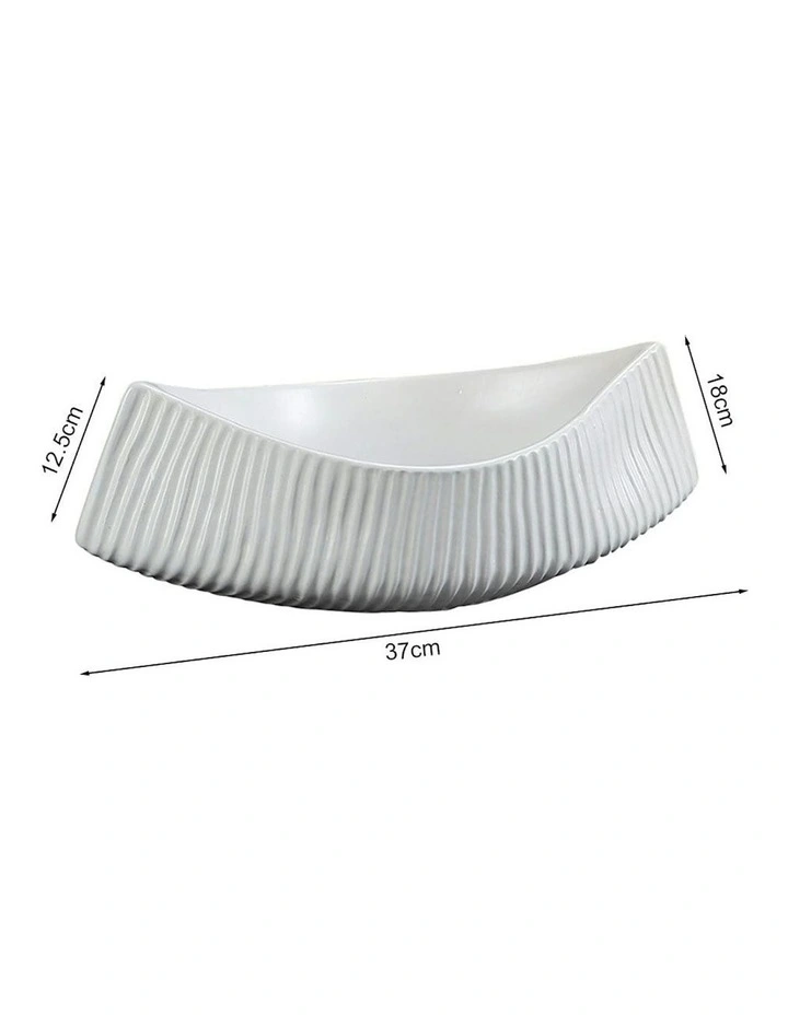 Ornament Boat Shaped Plate 37x12.5cm 2x in White image 5