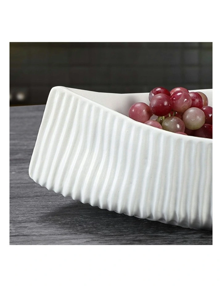 Ornament Boat Shaped Plate 37x12.5cm 2x in White image 6