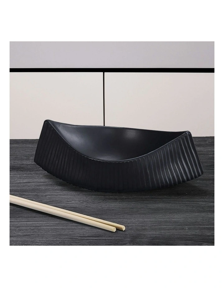 Ornament Boat Shaped Plate 37x12.5cm 2x in Black image 2