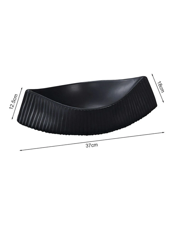 Ornament Boat Shaped Plate 37x12.5cm 2x in Black image 5