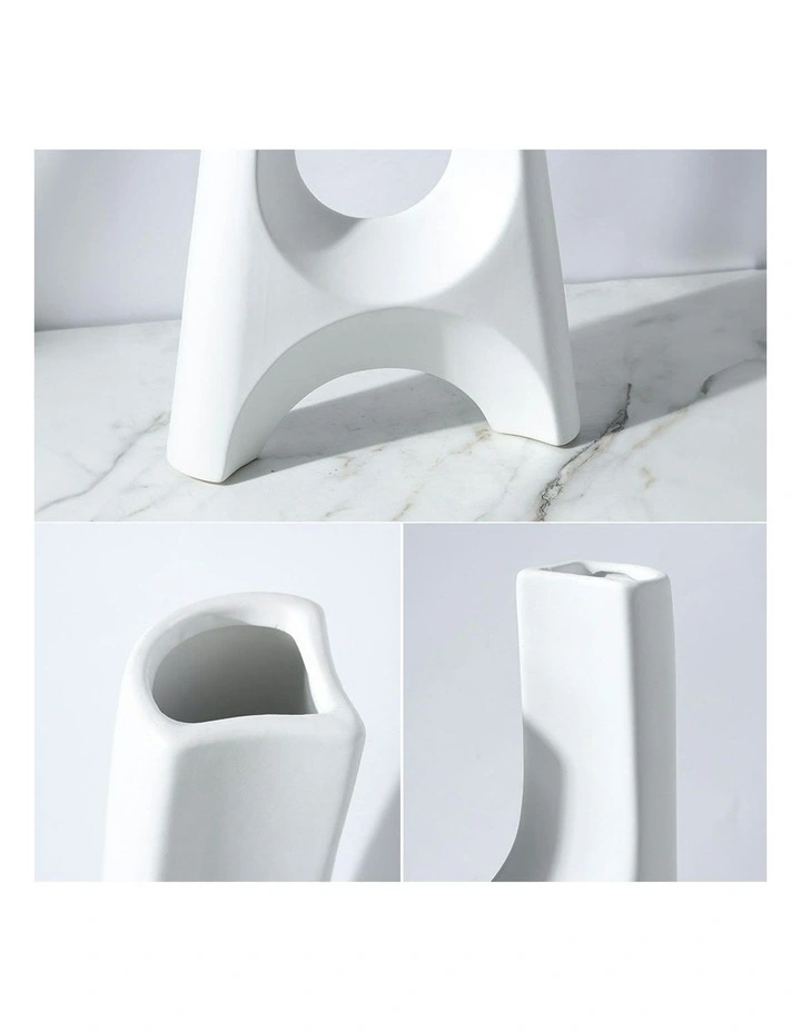 Ornament Modern Minimalist Bottle Plant Pots 31x32cm 2x in White image 6