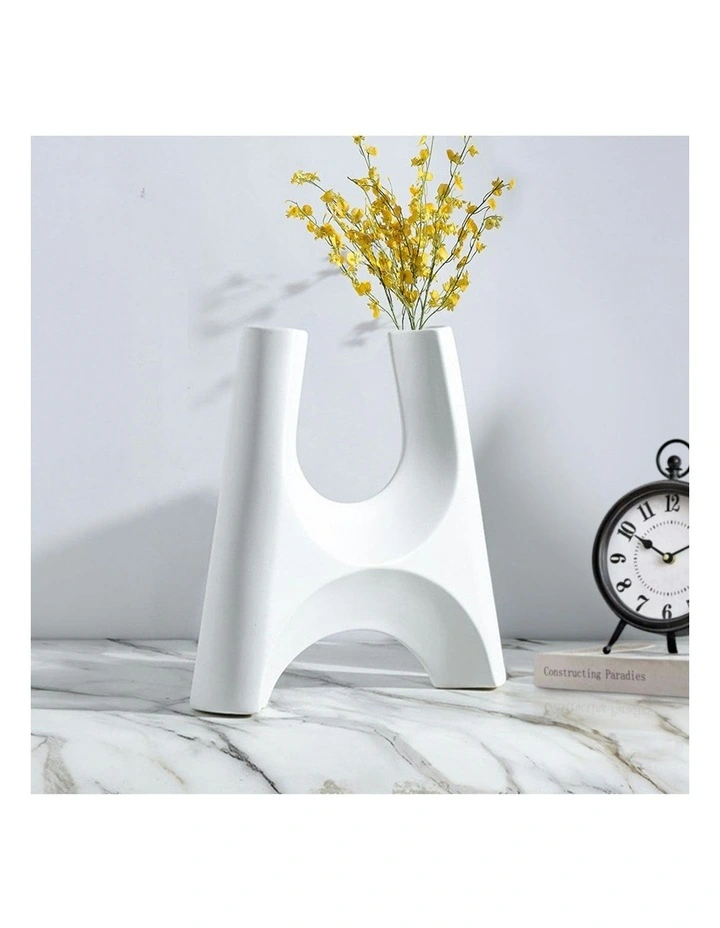 Ornament Modern Minimalist Bottle Plant Pots 31x32cm 2x in White image 7