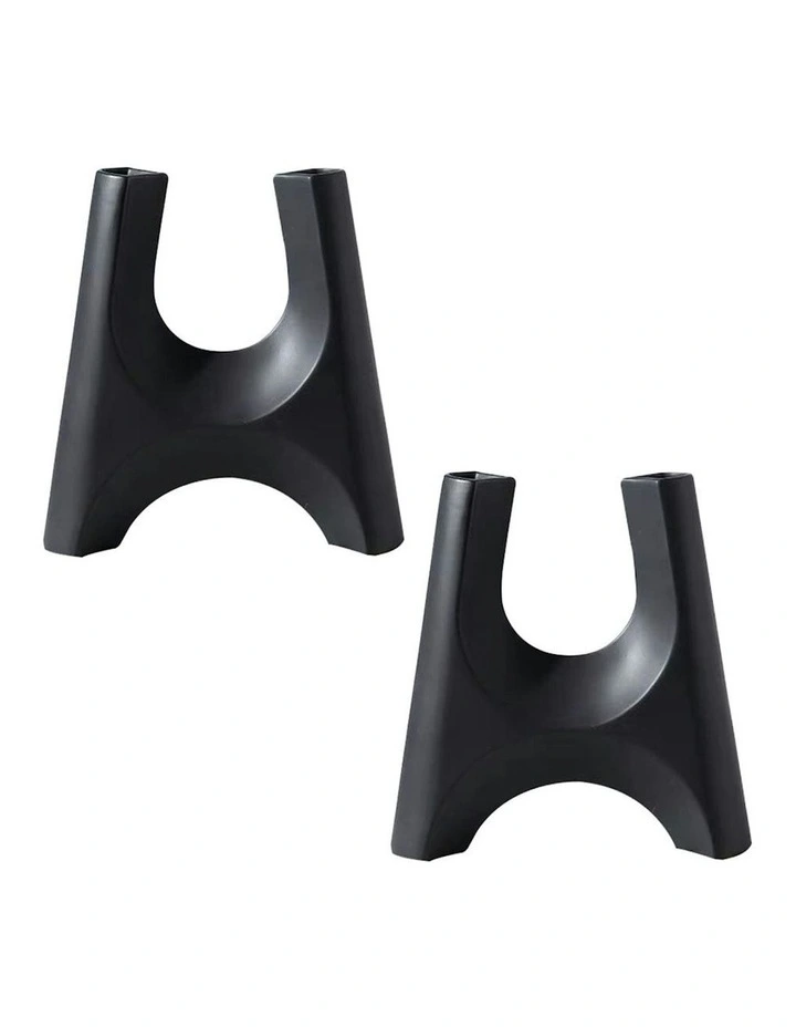 Ornament Modern Minimalist Bottle Plant Pots 31x32cm 2x in Black image 1