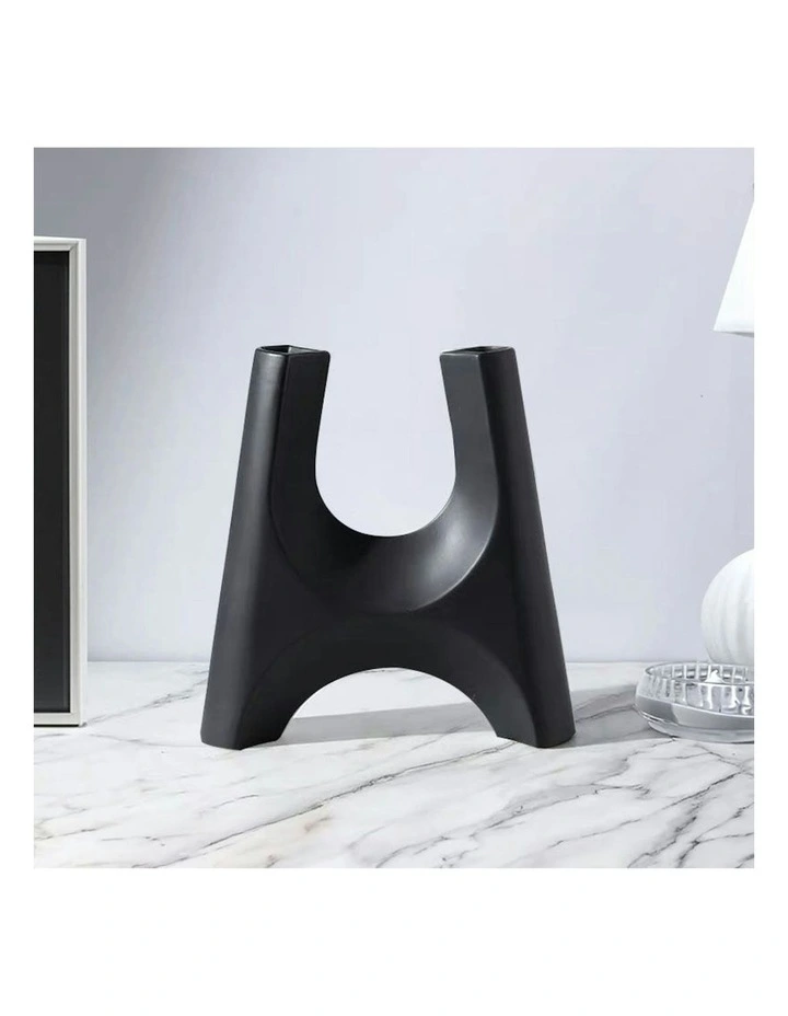 Ornament Modern Minimalist Bottle Plant Pots 31x32cm 2x in Black image 2