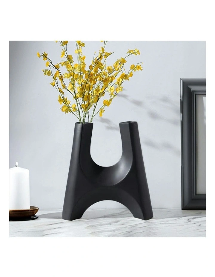 Ornament Modern Minimalist Bottle Plant Pots 31x32cm 2x in Black image 4