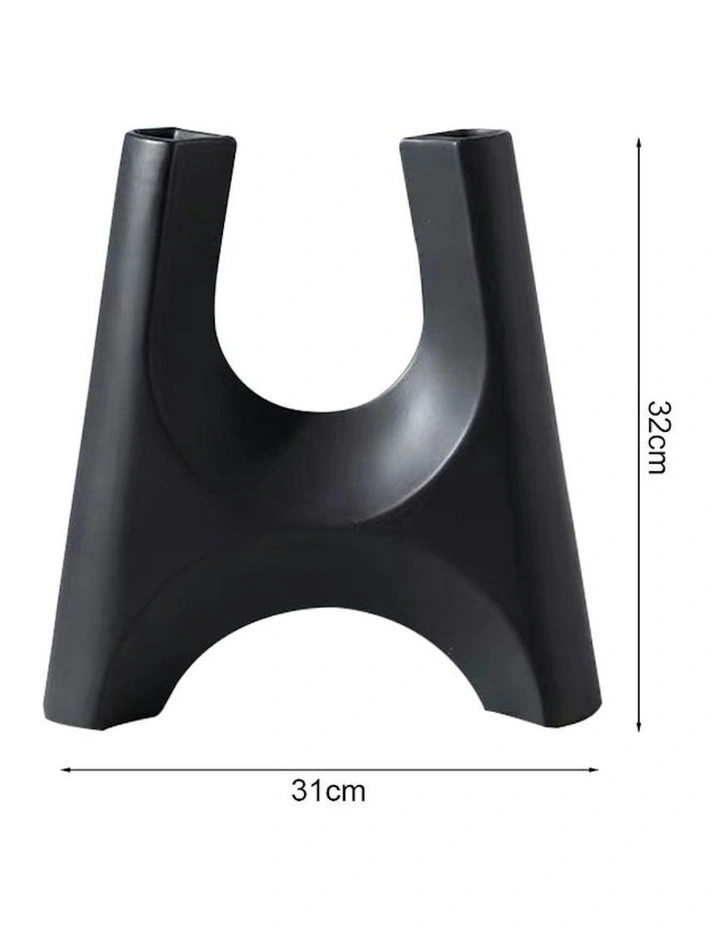 Ornament Modern Minimalist Bottle Plant Pots 31x32cm 2x in Black image 5