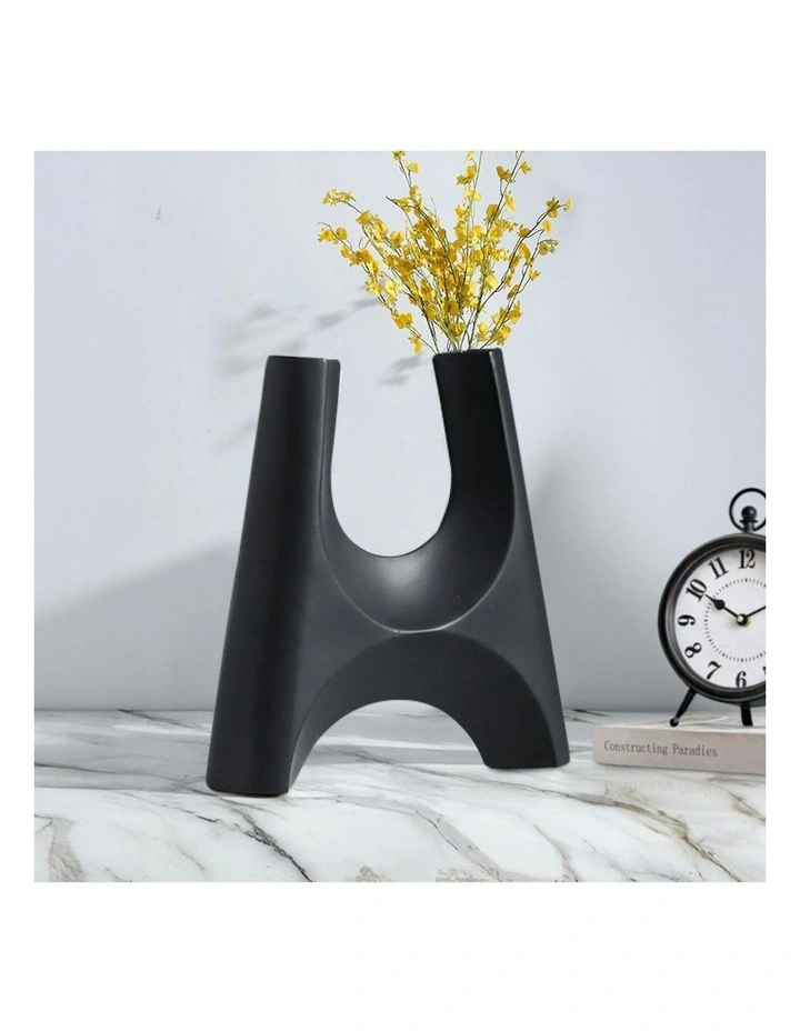 Ornament Modern Minimalist Bottle Plant Pots 31x32cm 2x in Black image 6