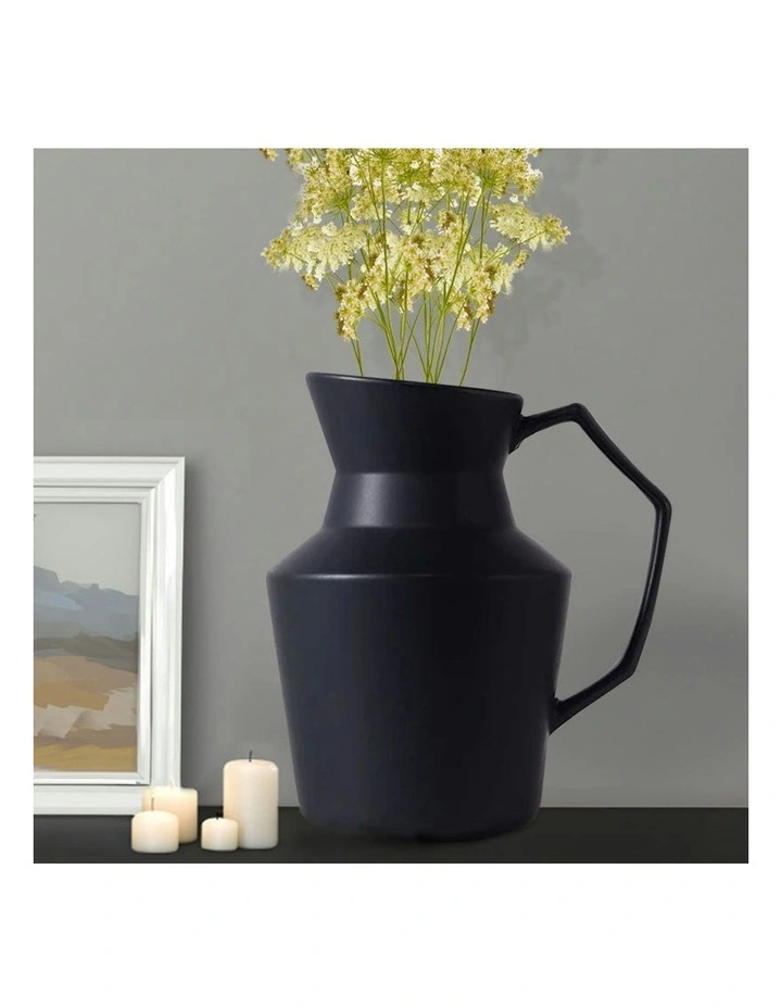 Modern Ornament Vase Pitcher 2X 23.5x19.5cm in Black image 4