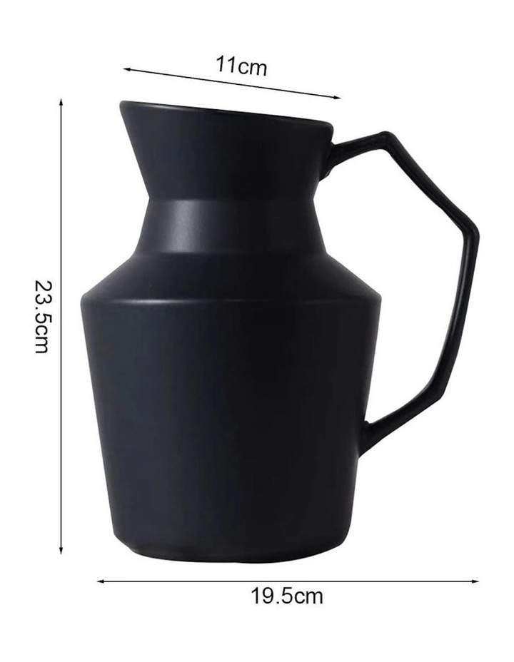 Modern Ornament Vase Pitcher 2X 23.5x19.5cm in Black image 5