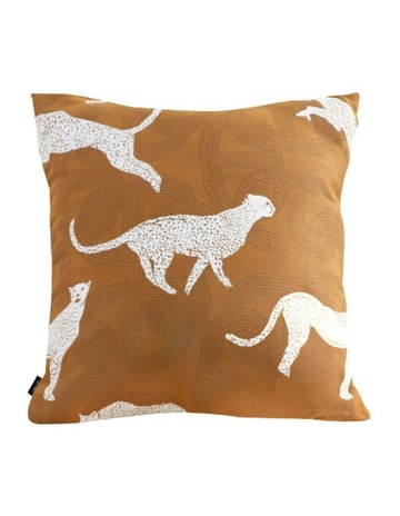 Cheetah Animal Print Throw Pillow 50cm in Brown/White