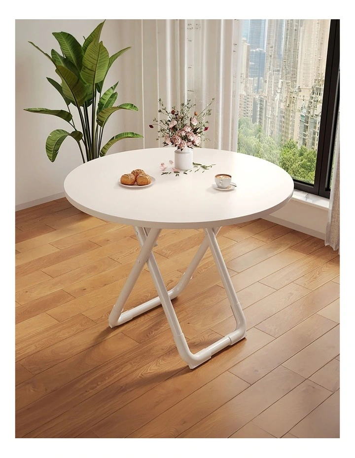 Modern Minimalist Table with Sleek Surface Stylish 80cm in White image 2