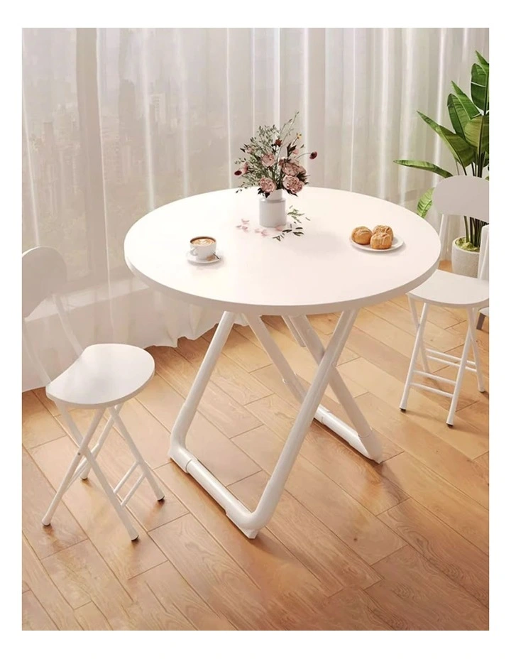 Modern Minimalist Table with Sleek Surface Stylish 80cm in White image 3