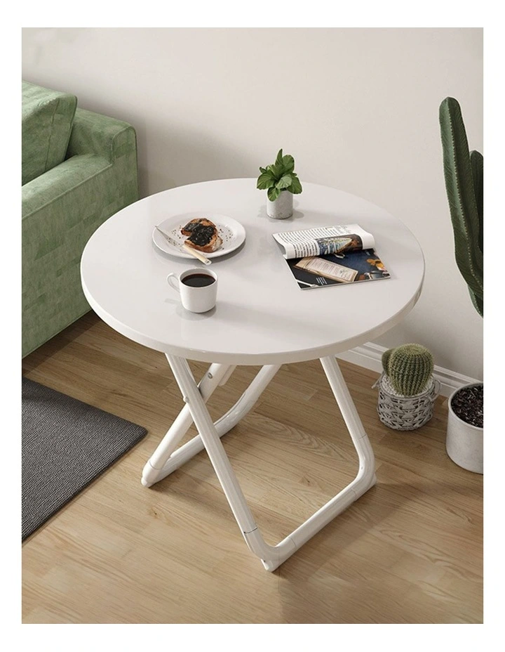 Modern Minimalist Table with Sleek Surface Stylish 80cm in White image 4