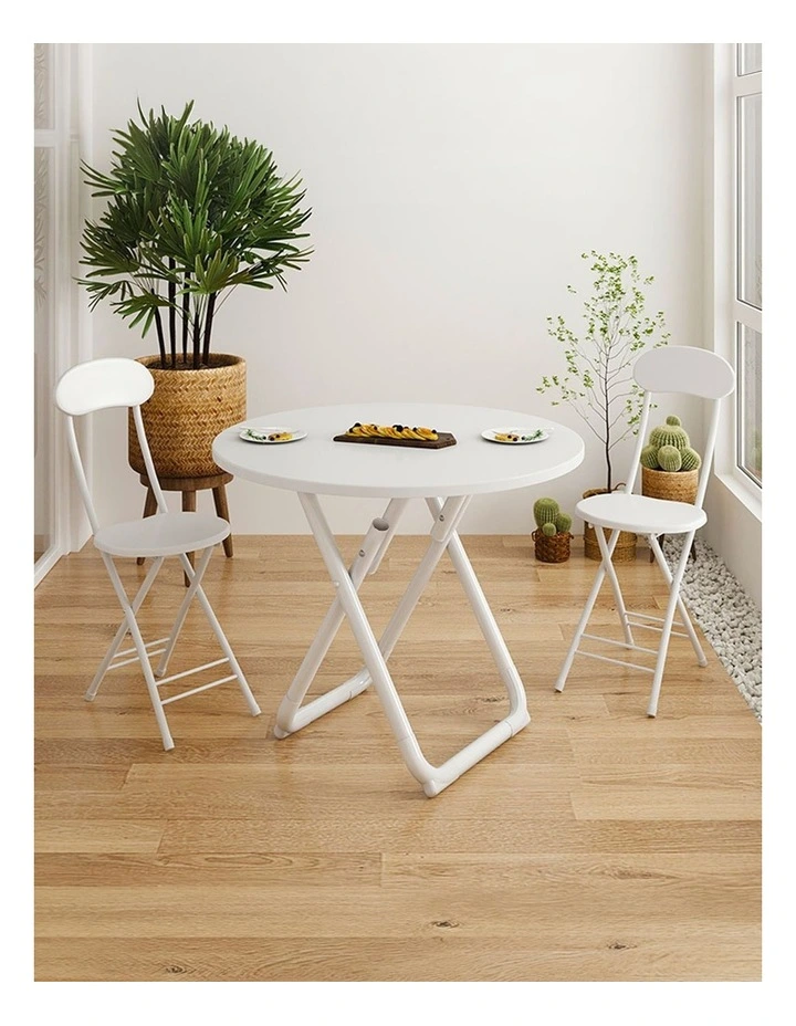 Modern Minimalist Table with Sleek Surface Stylish 80cm in White image 5