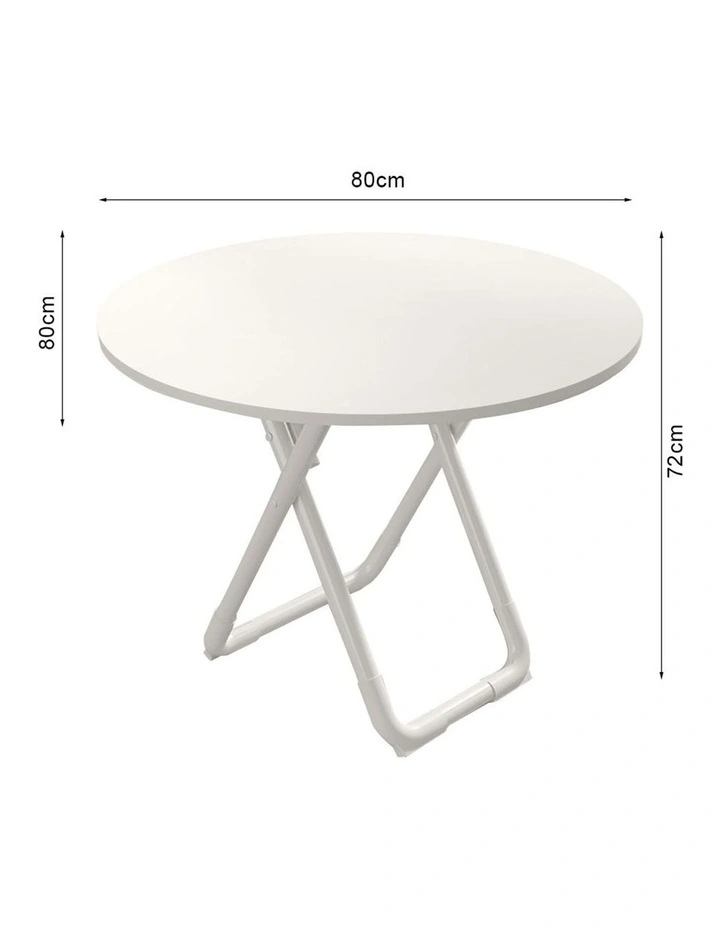 Modern Minimalist Table with Sleek Surface Stylish 80cm in White image 6